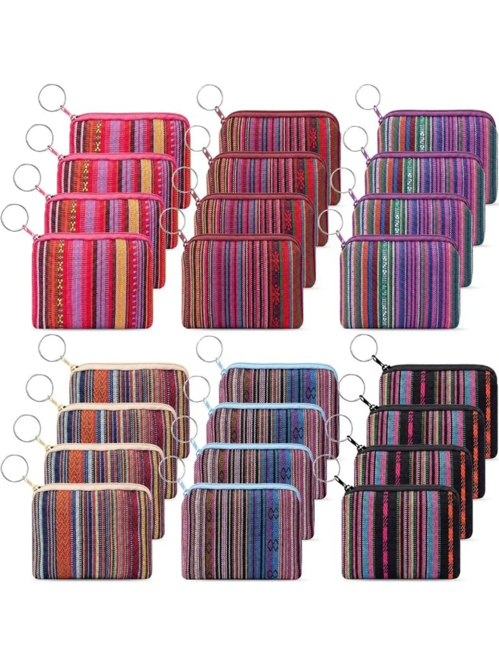24 Pack Mini Coin Purse for Women - Cute Mexican Candy Bags, 3.5” x 4.5